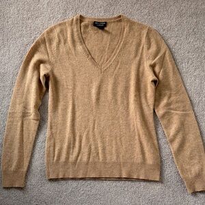 Lord & Taylor Tan V-Neck Sweater